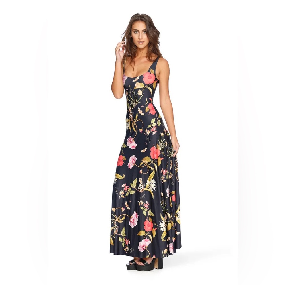 Blackmilk Clothing BRASS GARDEN MAXI DRESS